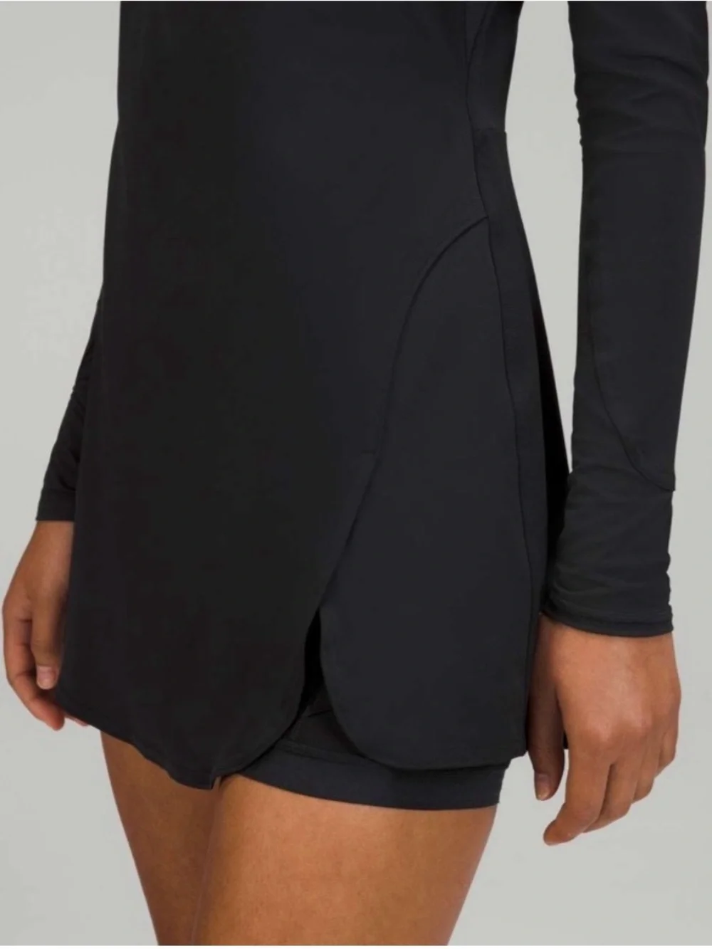 Lululemon Nulux Long-Sleeve Tennis Dress graphite gray size 14